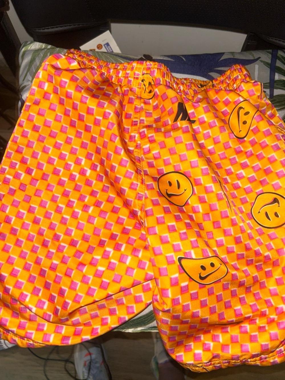 Nike Kids Orange & Pink Smiley-Print Swim Trunks - Picture 3 of 4